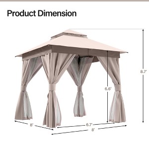 YARDGRACE Semi Permanent Patio Gazebo 8'x8' with Expansion Bolts,Outdoor Heavy Duty Shelter Party Tent with Double Roofs - 1 of 4