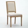 Sapphtopaz French Style Dining Chairs Set of 2 Linen Fabric Upholstered Backrest Chair with Square Back and Wood Legs for Kitchen, Dining Room - 3 of 4