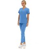 Saint Scrubs Womens 9-Pocket Medical Uniform Set- V-Neck Stretch Top with Tapered Straight Leg Pants - 3 of 4