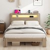 KTMBDW Bed Frame with Smart LED Lights, Storage Headboard with USB Charging Station, Platform Bed - 2 of 4