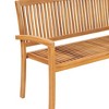 vidaXL Outdoor Stacking Patio Bench with Cushion - Solid Teak Wood - 62.6” - Weather Resistance - Easy Storage - Ideal for Garden, Terrace, Patio - 4 of 4