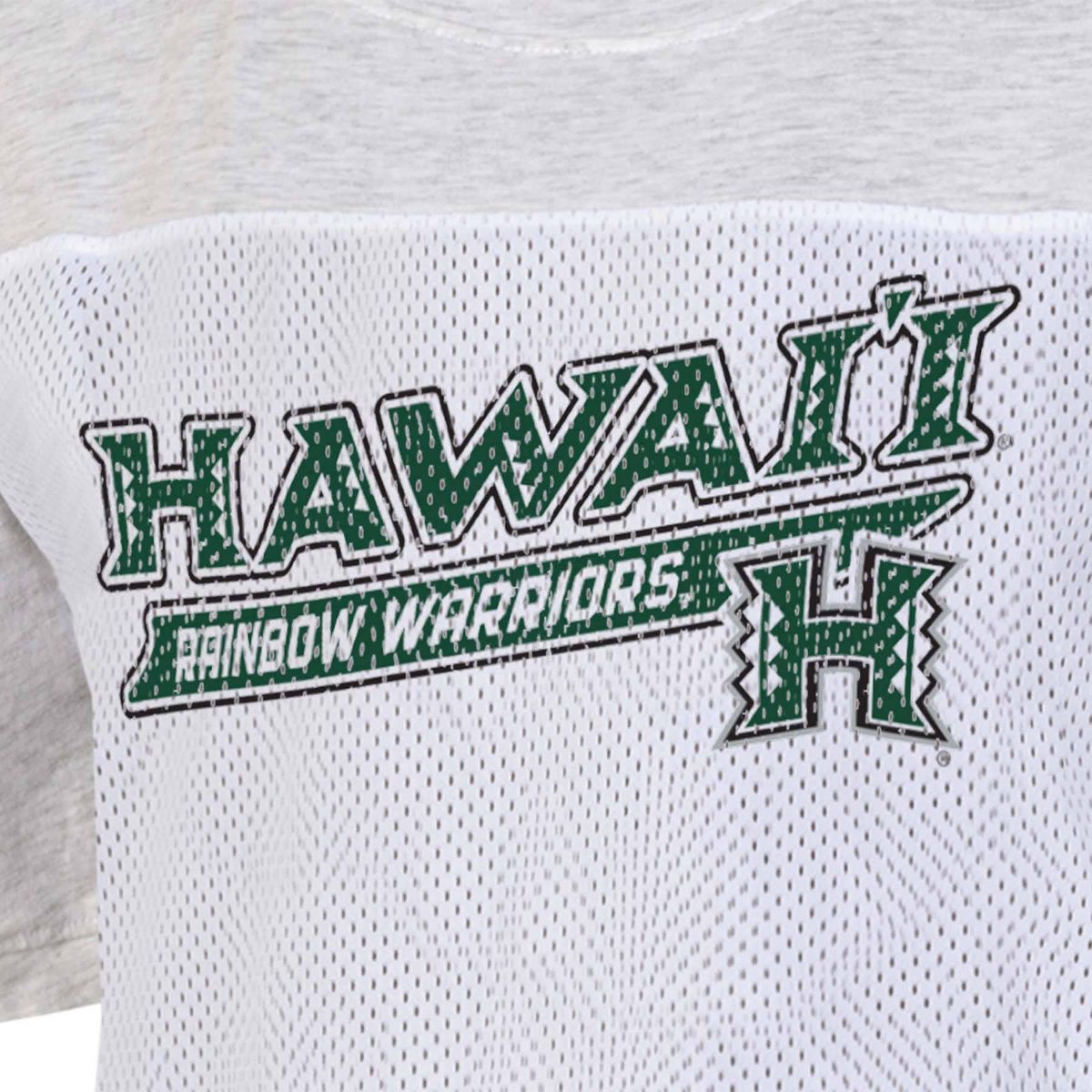 NCAA Hawaii Rainbow Warriors Women's White Mesh Yoke T-Shirt - thumbnail 3