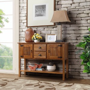 NicBex Buffet Cabinet with 2 Drawers and 2 Cabinets,Retro Style Sideboard Cabinet with Bottom Shelf,Storage Cabinet for Living Room,Kitchen,Brown - 1 of 4