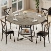 Acekool 47 Inch Round Dining Table with Storage Shelf, Metal Base Kitchen Table for 4-6 - 3 of 4