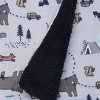Carter's Woodland Friends Gray and Multi Colored Bear and Fox Squirrel, Tree, Tent, and Campfire Super Soft Baby Blanket - 3 of 4