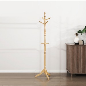 QingMoon Branch Shape Solid Wood Coat Rack, Freestanding Hall Tree with 10 Hooks for Entryway, Hallway, Living Room and Bedroom - 1 of 4
