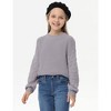 Girls Pullover Sweater Cable Knit Soft Comfy Sweater for Girls Crew Neck Sweater Puff Sleeve Ribbed Knit Cuff - 4 of 4
