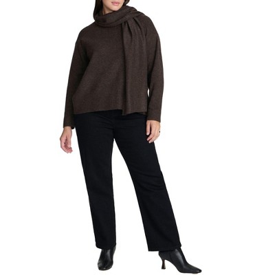 ELOQUII Elements Women's Plus Size Scarf Neck Sweater