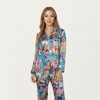 Anna-Kaci Lounge Women's 2-Piece Set Long Sleeve Button Front Top and Relaxed Fit Pants Pajama Set with Playful Dog Print - 2 of 4