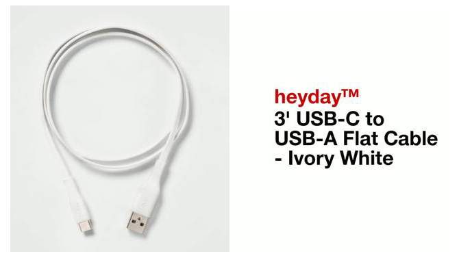 3' USB-C to USB-A Flat Cable - heyday™, 2 of 6, play video