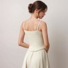 Anna-Kaci Active Women's Fitted Spaghetti Strap Asymmetrical Hem Tank Top with Seam Detail - 4 of 4