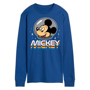 Men's - Disney - Mickey Mouse Astronaut Portrait Long Sleeve Graphic T-Shirt - 1 of 4
