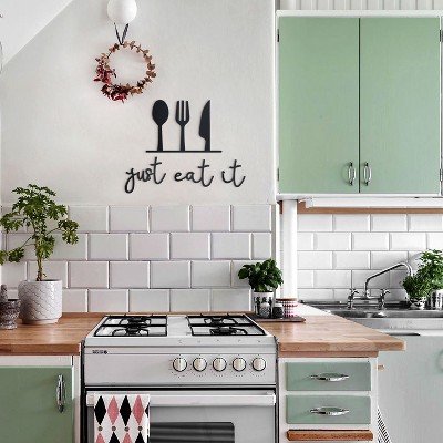 Just Eat It Metal Wall Art - Kitchen Decor, 4-Pieces