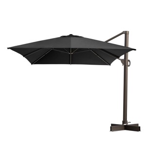 Crestlive Products 11.5'x11.5' Luxury Aluminum Frame Double Top Round Offset Cantilever Umbrella Black: UV-Resistant, Rustproof, Crank Tilt - 1 of 4