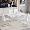 ModernLuxe 5/7 PCS Dining Set for 4/6, Modern Dining Table Set with Upholstered Dining Chairs, White - 2 of 4