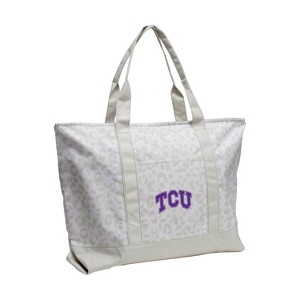 NCAA TCU Horned Frogs Leopard Pattern Tote: Lightweight Polyester Handbag - 1 of 1