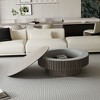 Round Coffee Table with Hidden Storage, Minimalist Fluted Accent Table Center Table - ModernLuxe - 2 of 4