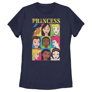 Women's Disney Princess Distressed Close-Up Poster T-Shirt - 1 of 4