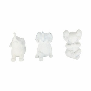 Sagebrook Home Set of 3 Yoga Elephant Figurines - Classic Polyresin Sculpture of Yoga Posed Eleplants - Home, Office, Yoga - 1 of 4