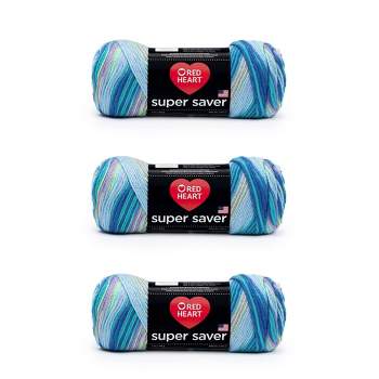 Red Heart Super Saver Metallic White Yarn - 3 Pack of 5oz/142g - Acrylic -  4 Medium (Worsted) - 255 Yards - Knitting/Crochet