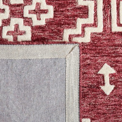 Harmony Abstract Hand-Tufted Wool Rug in Red/Ivory, 4' x 6'