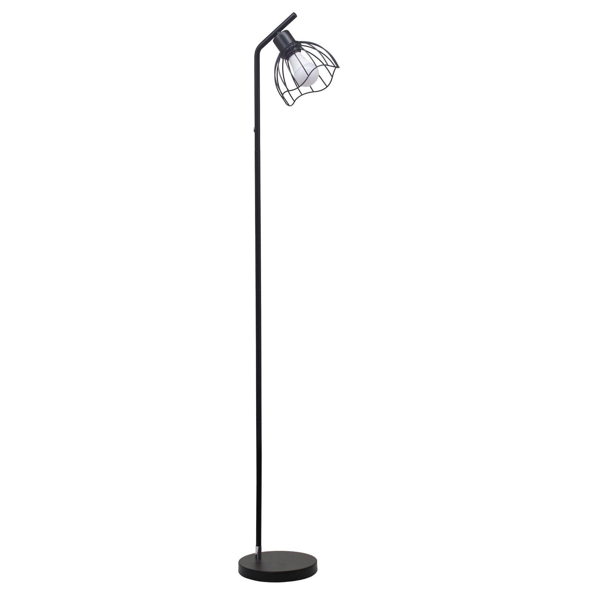 Simple Designs Sleek Essentials Industrial Floor Lamp Black