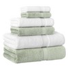 6pc Sinemis Terry Towels Green/White - Linum Home Textiles - 2 of 4