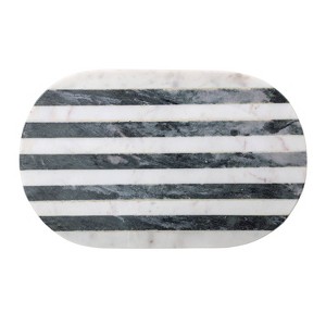 15" x 9" Marble Cutting Board Striped Black/White - Storied Home - 1 of 2