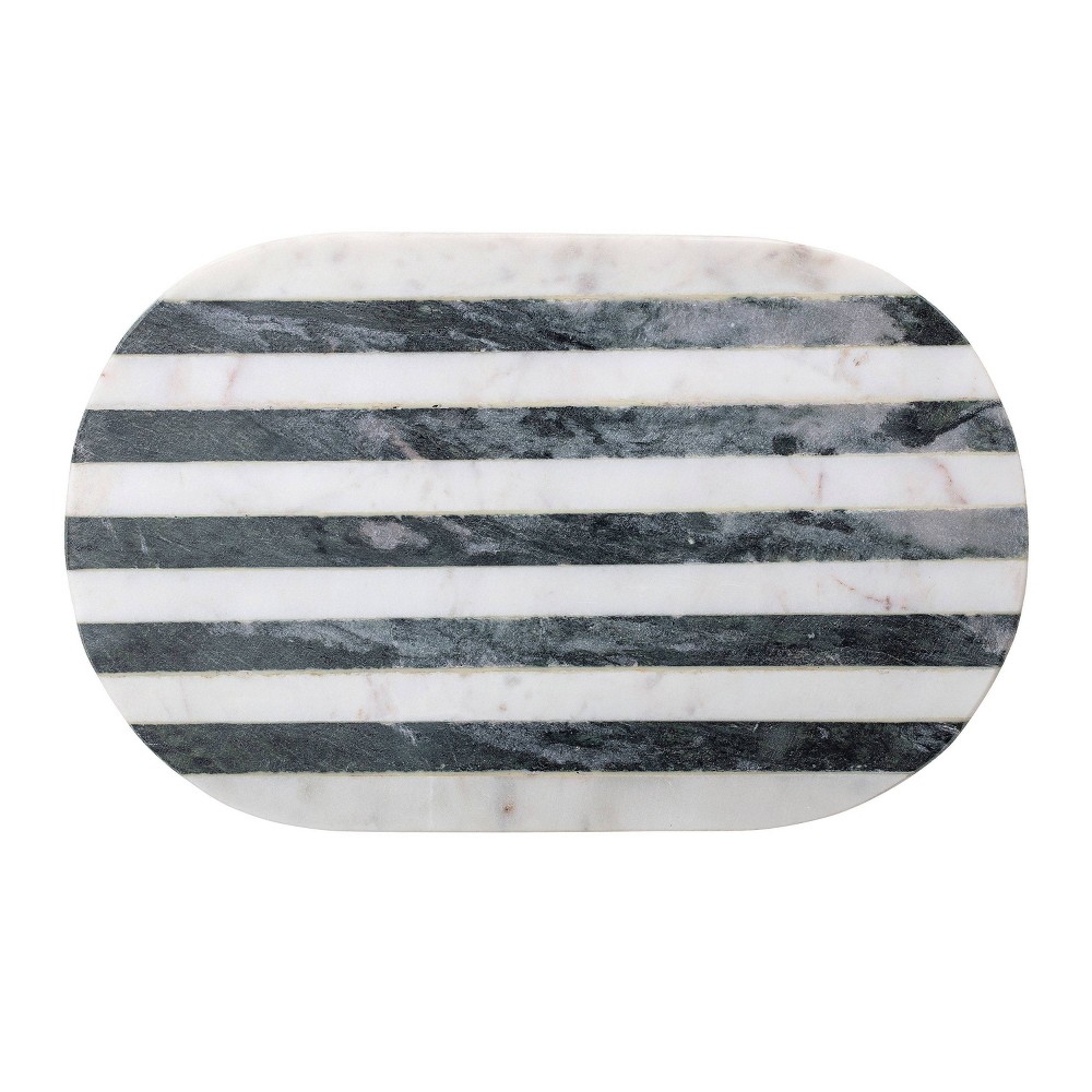 15 x 9 Marble Cutting Board Striped Black/White - Storied Home