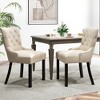 Tangkula Upholstered Dining Chairs Set of 4 w/ Rubber Wood Legs Padded Seat Nailhead Trim - 4 of 4