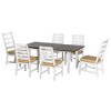 Resenkos Patio Dining Set for 6, Extra-Long Table Space And Soft Padded Seats, Umbrella Hole, Aluminum, Polyester, Foam, Brown - 2 of 4