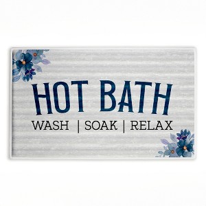 Stupell Industries Hot Bath With Vintage Flowers Printed Plush Bath Mat And Bath Rug, Design By Kim Allen, 18"X30" - 1 of 4
