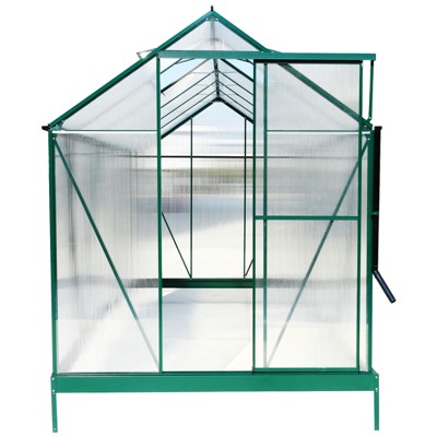 NicBex 6.3'*12.2'*7' Durable Polycarbonate Greenhouse Walk-in Greenhouse Kit with Rain Gutter, Ventilation for Backyard, Lawn, Green