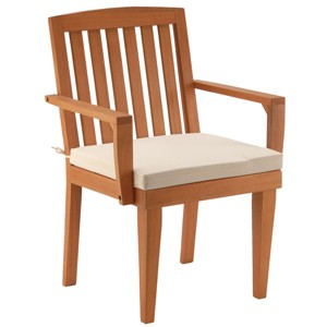 Eucalyptus Grandis Wood Dining Armchair Beige - National Tree Company - 1 of 4