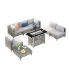 DSVIMOY 8-Piece Patio Furniture Set with Thick Cushion, Outdoor Furniture with Storage Table, Gray, 29.5"*26.5"*25.5" - 4 of 4