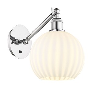 White Venetian - 1 Light Arm Adjusts Up and Down Wall Sconce In Modern Style-10 Inches Tall and 8 Inches Wide - 1 of 1