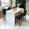 CAVINAS Mid-Century Barstools with Button Tufted and Chrome Nailhead Trim, Velvet Upholstered Dining Chair, Leisure Bar Chairs, Bar Stools, Set of 2 - 2 of 4