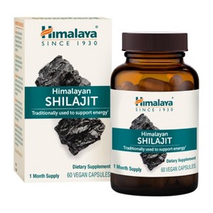 Himalaya Shilajit Extract Capsules, 60 Count, 250 mg Himalayan Shilajit Resin for Men and Women, Supports Energy - 1 of 4