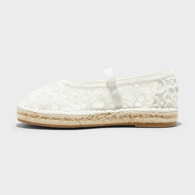 Womens Celia Floral Lace Mary Jane Espadrille Flat with Memory Foam Insole 2990₽