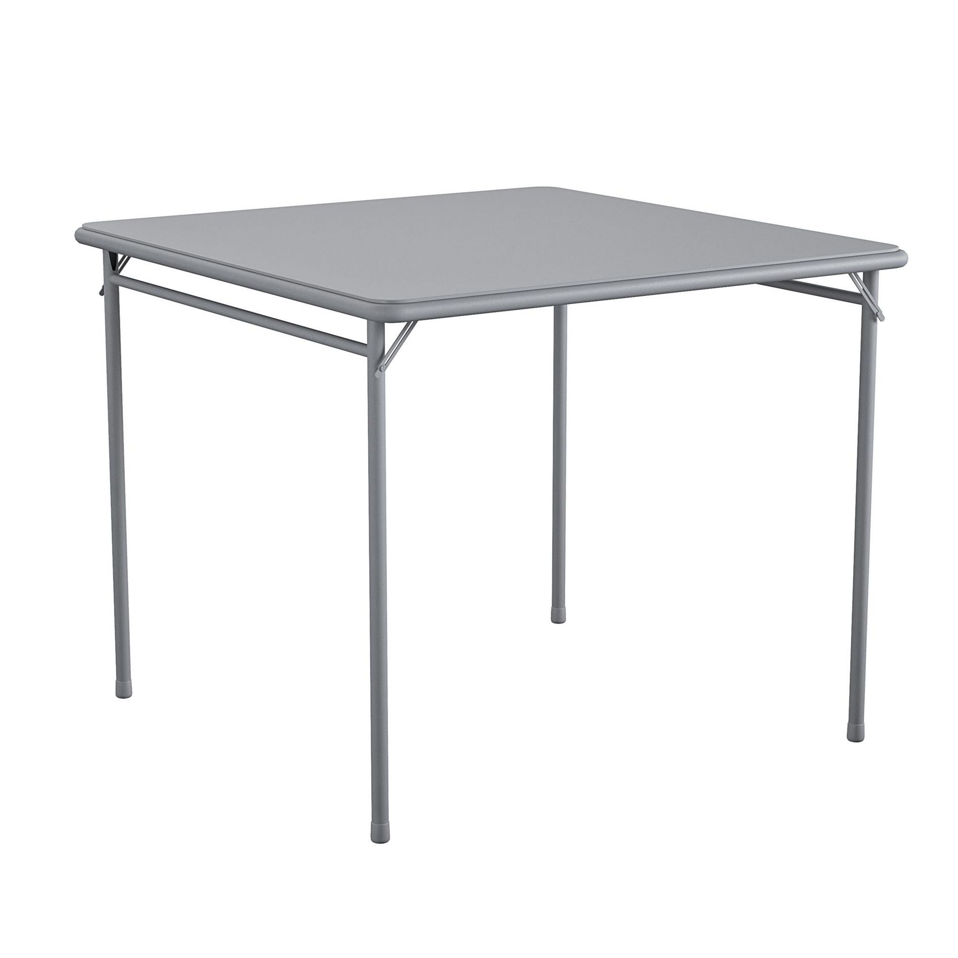 COSCO 34" Square Folding Vinyl Top Card Table, Gray