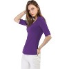 INSPIRE CHIC Women's Half Sleeves Scoop Neck Fitted Layering Soft T-Shirt - 4 of 4