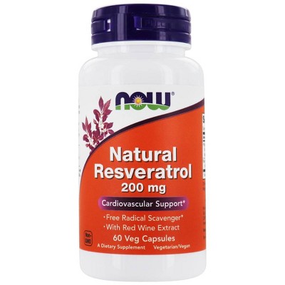 NOW Foods Natural Resveratrol 200 mg.  -  60 Count