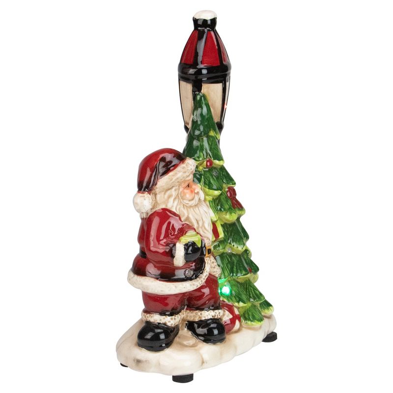 Napco 10.75" Musical LED Santa Light-Post Christmas Figurine, 4 of 6