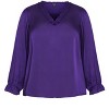 Women's Plus Size Maia Top - purple | CITY CHIC - 4 of 4