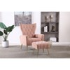 NicBex Velvet Accent Chair and Ottoman Set Upholstered Armchair with Metal Legs and High Back for Living Room,Bedrom - 4 of 4