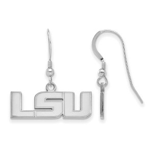 Black Bow Jewelry Sterling Silver Louisiana State Fighting Tigers NCAA Dangle Earrings - 1 of 3