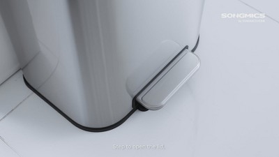 Ink Black Stainless Steel 5.2-Gallon Kitchen Trash Can with Pedal