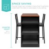 Best Choice Products 3-Piece Wooden Counter Height Dining Table Set for Kitchen, Dining Room w/ Storage - 3 of 4