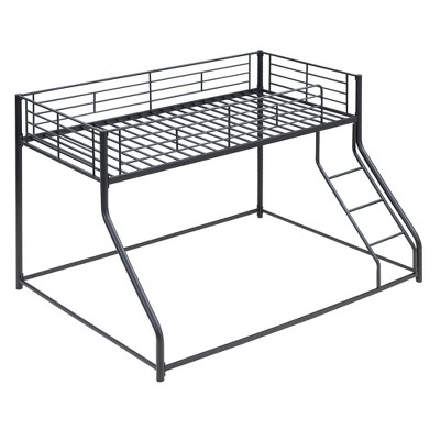 Bellemave Floor Bunk Bed, Heavy Duty Metal Bunk Bed Frame,for Adults, Black