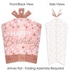 Big Dot of Happiness Pink Rose Gold Birthday - Table Decorations - Happy Birthday Party Fold and Flare Centerpieces - 10 Count - 3 of 4